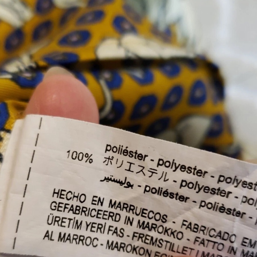 Zara Yellow, White and Brown Printed Button-Down Shirt - Picture 8 of 8
